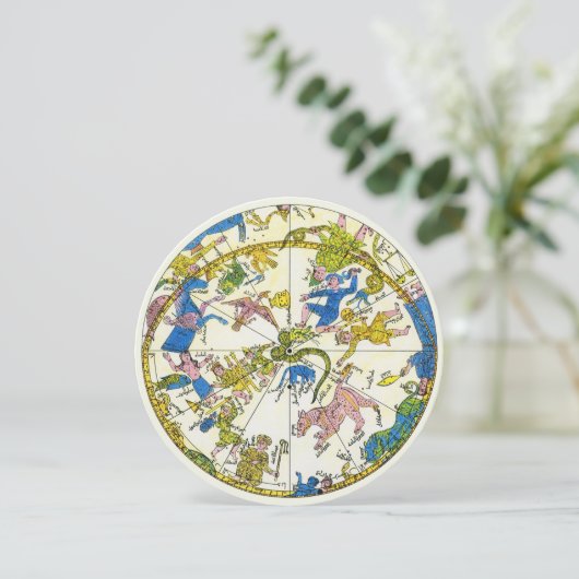 Invitation Céleste Vintage, Sphère Arabe, Constellations (Debout devant)