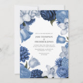 Invitation Celestial Blue, Frosted Indigo & Silver Pebble (Devant)