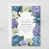 Invitation Celestial Blue, Frosted Indigo & Silver Pebble (Devant)