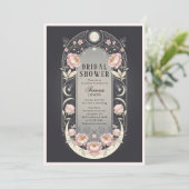 Invitation Celestial Blush Blossom Art Nouveau Bridal Shower (Debout devant)