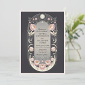Invitation Celestial Blush Blossom Art Nouveau Wedding (Debout devant)