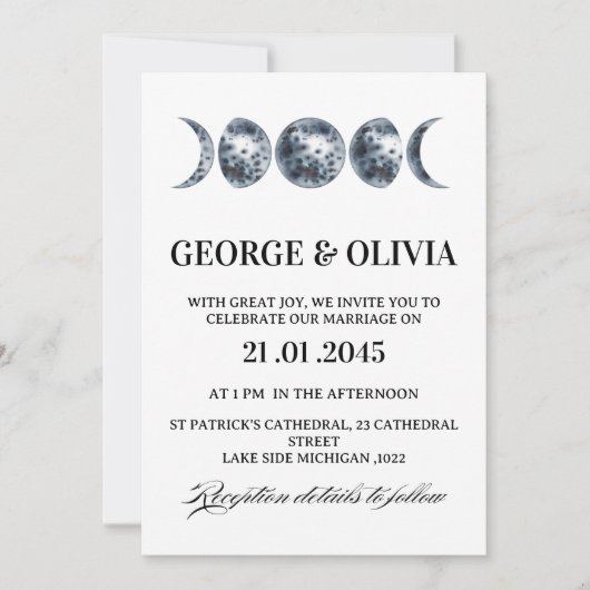 Invitation Celestial Boho Astrology Wedding  Wedding (Devant)