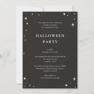 Invitation Celestial Boho Tarot Star Halloween noir