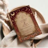 Invitation Celestial Burgundy Baroque Wedding