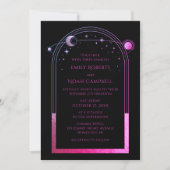 Invitation Celestial Chic Purple Star Lune Espace d'astronomi (Devant)