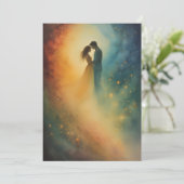 Invitation Celestial Embrace Watercolor Art, Couple (Debout devant)