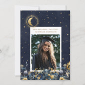 Invitation Celestial Floral Moon Graduation Announcement (Devant)