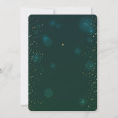 Invitation Celestial Gold Floral Moon Stars Wedding Green (Dos)