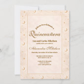 Invitation Celestial Gold Moon Quinceañera (Devant)