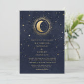 Invitation Celestial Midnight Blue Anglais Mariage espagnol (Debout devant)