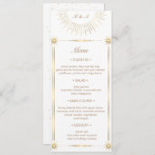 Invitation Celestial Midnight Gold Mariage Dinner Menu (Devant / Derrière)