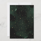 Invitation Celestial Midnight Green Stars Moon Mariage (Dos)