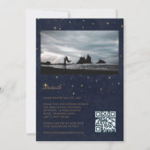 Invitation Celestial Midnight Stars Budget Mariage photo (Dos)