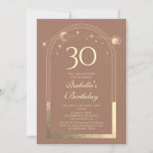 Invitation Celestial Mocha Gold Sun Moon Stars 30e anniversai (Devant)