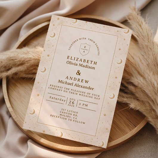 Invitation Celestial Moon And Stars Wedding