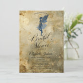Invitation Celestial Moon Fairy Girl Gold Bridal Shower (Debout devant)