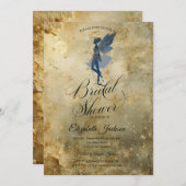 Invitation Celestial Moon Fairy Girl Gold Bridal Shower (Devant / Derrière)