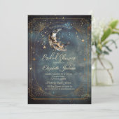 Invitation Celestial Moon Feather Frame Sky Bridal Shower (Debout devant)