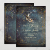 Invitation Celestial Moon Feather Frame Sky Bridal Shower (Devant / Derrière)