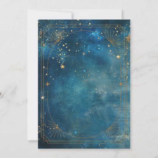 Invitation Celestial Moon Frame Blue Bridal Shower (Dos)