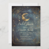 Invitation Celestial Moon Frame Dark Galaxy Sky Bridal Shower (Devant)