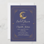 Invitation Celestial Moon Frame Violet Bridal Shower (Devant)
