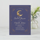 Invitation Celestial Moon Frame Violet Bridal Shower (Debout devant)