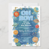 Invitation Celestial Moon Planet Space Baby Shower  (Devant)