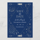 Invitation Celestial moon stars constellations Save the Date (Devant)