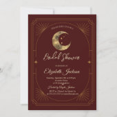Invitation Celestial Moon Stars Dark Bridal Shower (Devant)