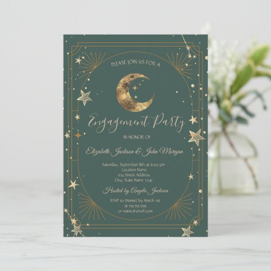 Invitation Celestial Moon Stars Frame  (Debout devant)