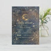 Invitation Celestial Moon Stars Frame Dark Galaxy (Debout devant)