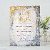 Invitation Celestial Moon,Stars Galaxy Wedding  (Debout devant)