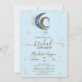 Invitation Celestial Moons,Stars Light Blue Bridal Luncheon  (Devant)