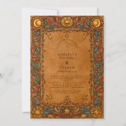 Invitation Celestial Mystic Baroque Wedding (Devant)