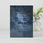 Invitation Celestial Night Sky Gold Brunch et Bubbly Douche (Debout devant)