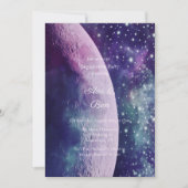 Invitation Celestial Purple Galaxy Moon Engagement Party (Devant)