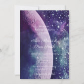 Invitation Celestial Purple Galaxy Moon Wedding Celebration  (Devant)