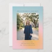 Invitation Celestial Soft Blue Pink Gradient Graduation Party (Devant)