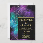 Invitation Celestial Starry Night Sky Space Nebula Mariage (Devant)