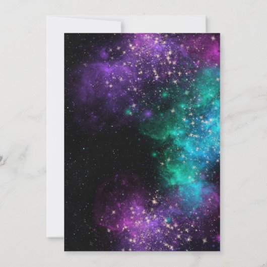Invitation Celestial Starry Night Sky Space Nebula Mariage (Dos)