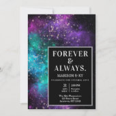 Invitation Celestial Starry Night Sky Space Nebula Mariage (Devant)