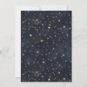 Invitation Celestial Starry Sky Midnight Blue Gold Mariage (Dos)