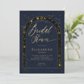 Invitation Celestial Starry Zodiac Stars Moon Bridal Shower (Debout devant)