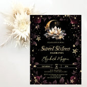 Invitation Celestial Sun,Moon,Stars Roses Sweet 16