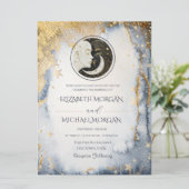 Invitation Celestial Sun Moon Watercolor Wedding  (Debout devant)