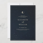 Invitation Celestial Wedding Starry Night Sky Elegant Wedding (Devant)