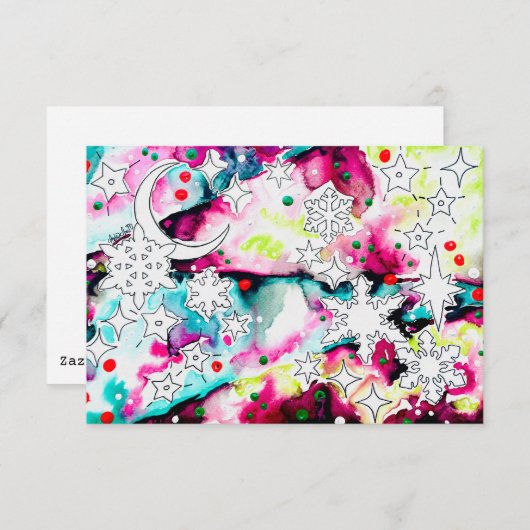 Invitation Celestial Yule Card (Devant / Derrière)