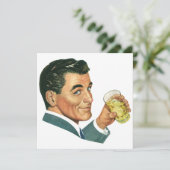 Invitation Célibataire vintage à une soirée cocktail (Debout devant)