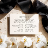Invitation CELINE Minimalist Wedding Details Enclosure Card